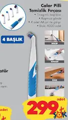 CALOR PİLLİ TEMİZLİK FIRÇASI 4 BAŞLIK fiyat ve kampanya bilgisi